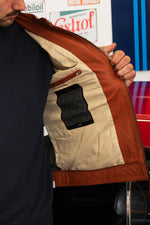 Rust orange leather jacket 24h le mans - Image n°8