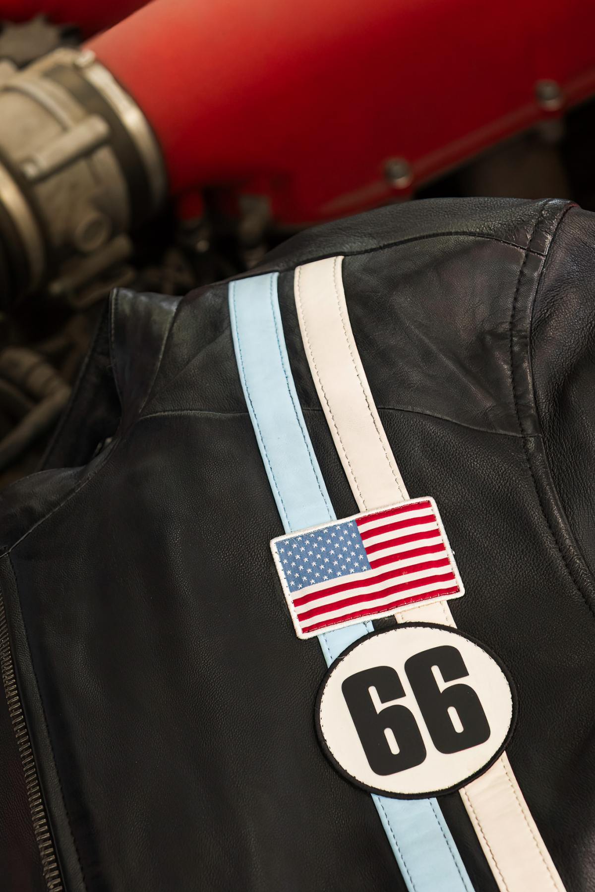 24h du Mans 66 black leather racing jacket - Image n°3