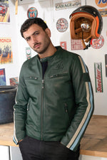 24H Le Mans sheep leather jacket in moss green. A racing legend. - Image n°5