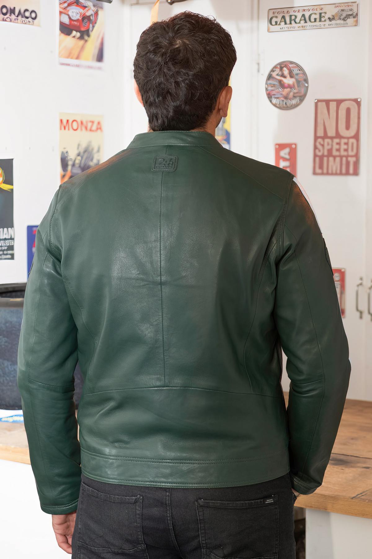 24H Le Mans sheep leather jacket in moss green. A racing legend. - Image n°4