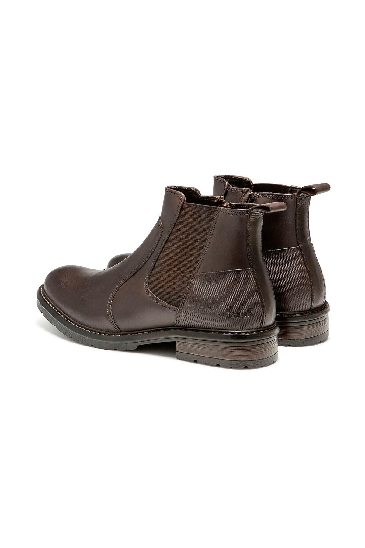 Chestnut-colored leather Chelsea boots - Image n°3