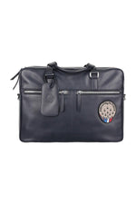 Patrouille de France navy blue leather messenger bag - Image n°1