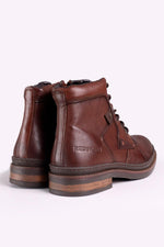 Men's chestnut-colored leather boots - Image n°2