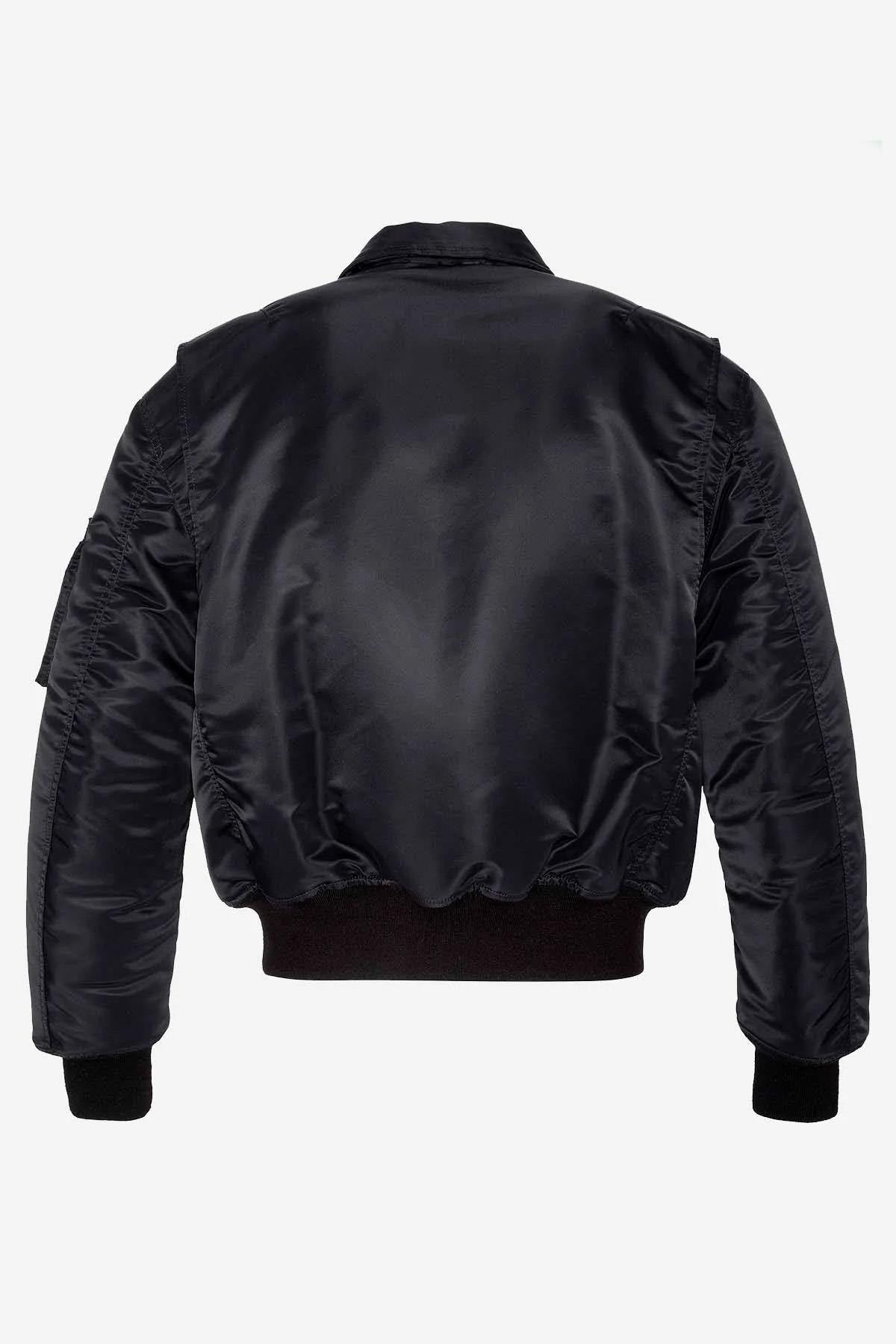 Men's black recycled nylon bomber jacket - Image n°7