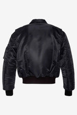 Men's black recycled nylon bomber jacket - Image n°7
