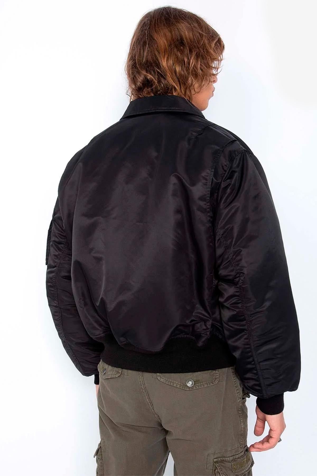 Men's black recycled nylon bomber jacket - Image n°6