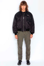 Men's black recycled nylon bomber jacket - Image n°5