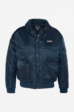 Navy blue recycled nylon bomber jacket - Image n°3