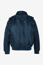 Navy blue recycled nylon bomber jacket - Image n°4