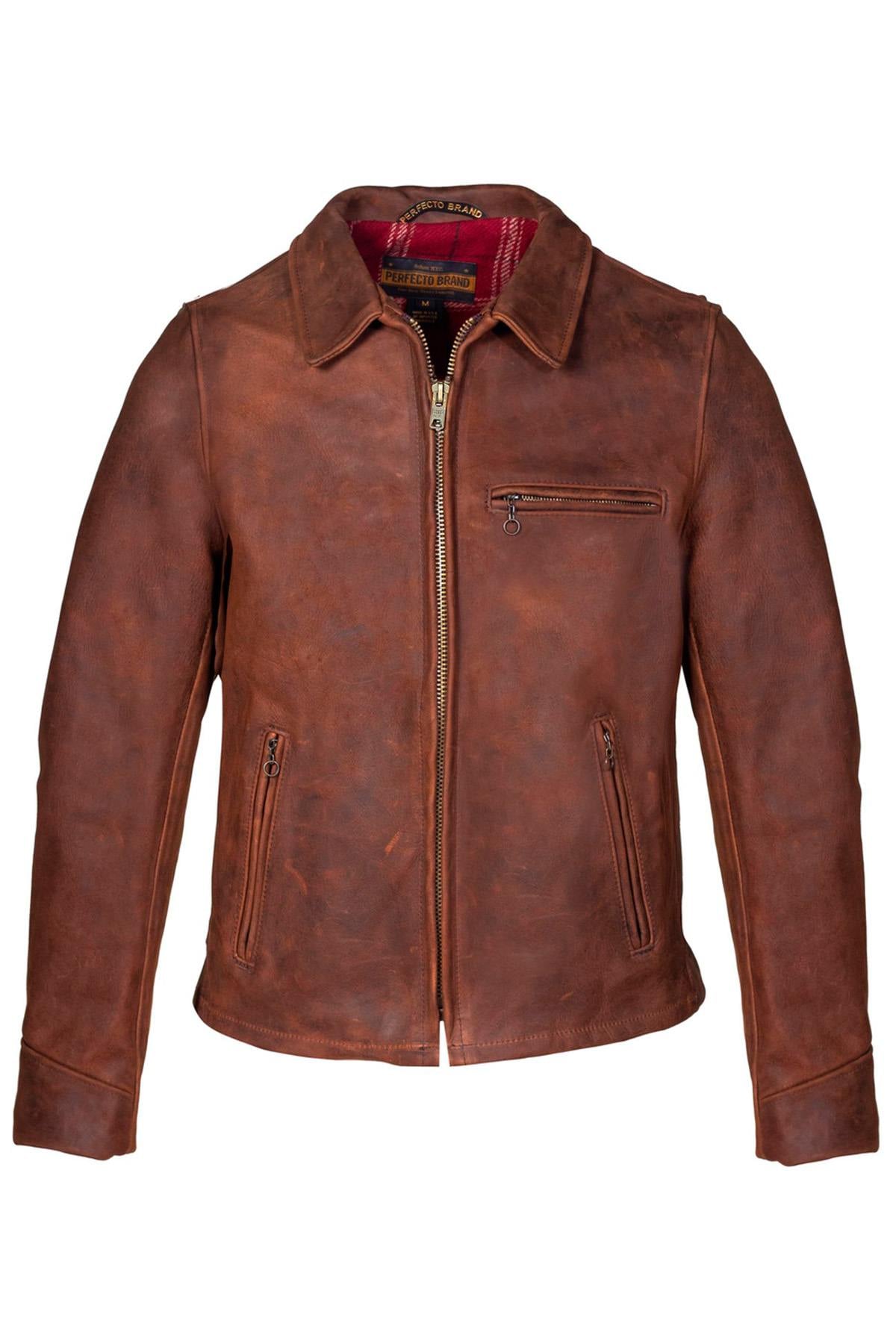 Brown oiled nubuck jacket, Made in USA - Image n°1