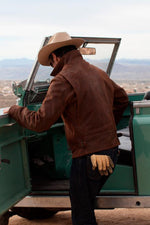 Brown oiled nubuck jacket, Made in USA - Image n°6