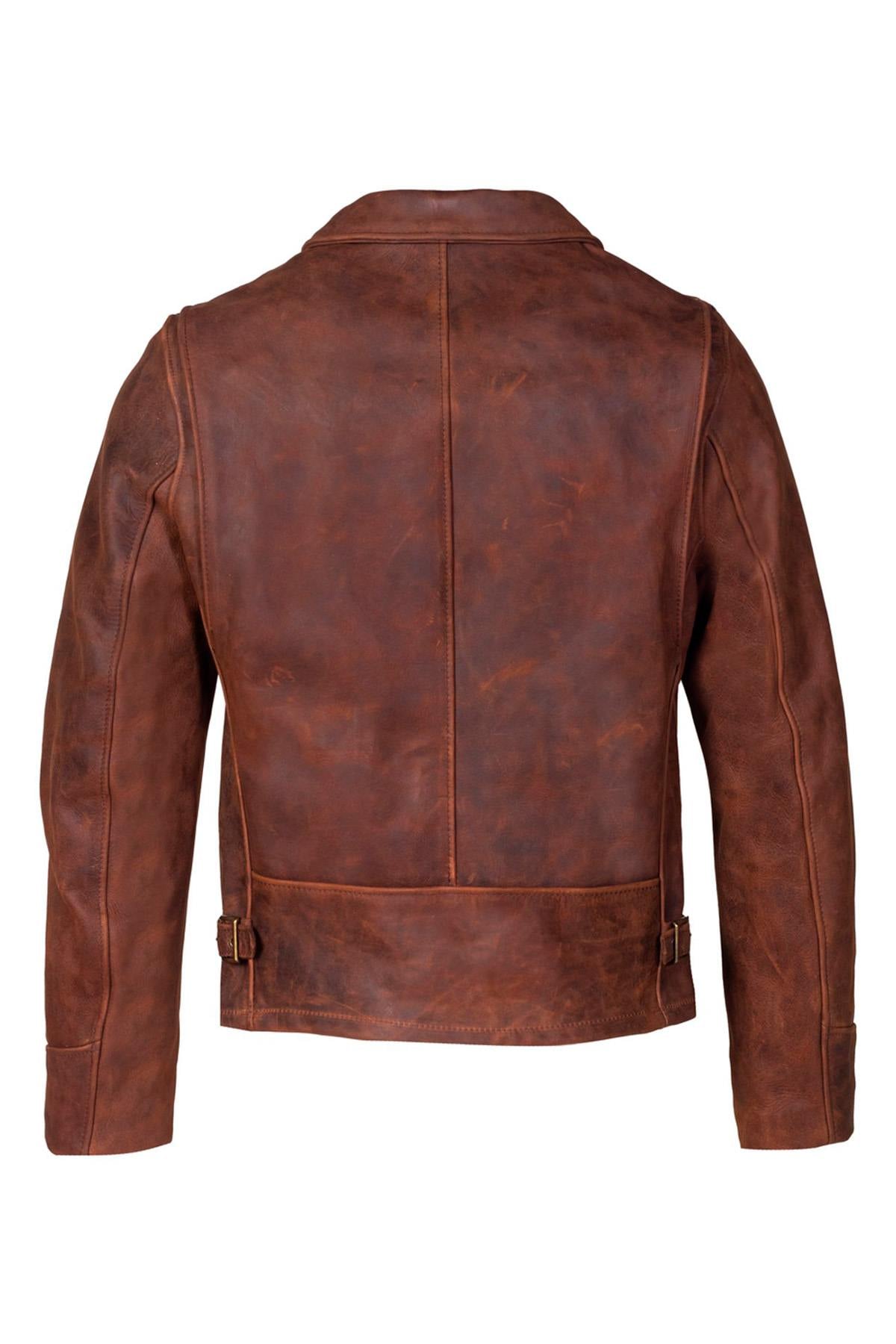 Brown oiled nubuck jacket, Made in USA - Image n°2