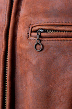 Brown oiled nubuck jacket, Made in USA - Image n°3