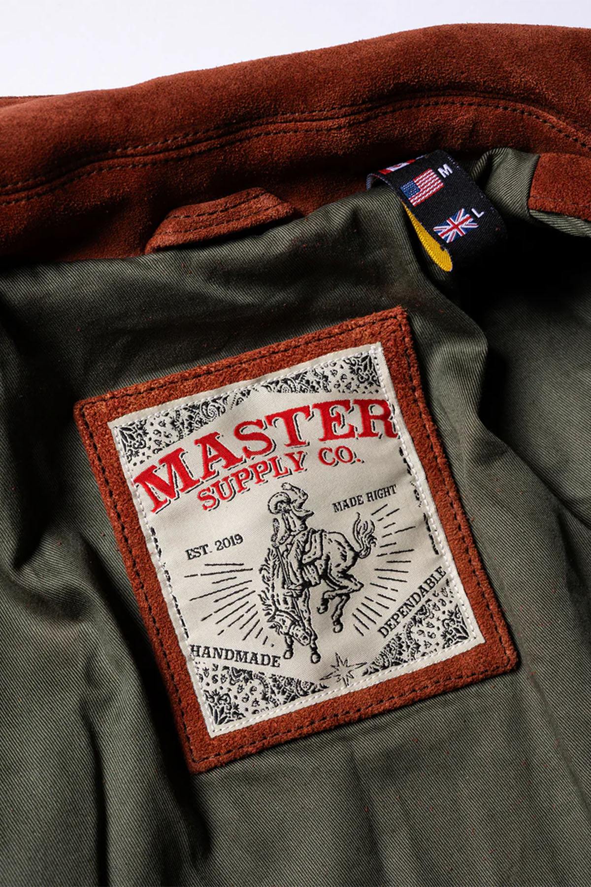 Copper roughout cowhide trucker jacket, Western-inspired and modern. - Image n°6