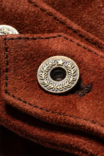 Copper roughout cowhide trucker jacket, Western-inspired and modern. - Image n°11