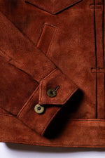 Copper roughout cowhide trucker jacket, Western-inspired and modern. - Image n°12