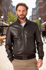 Sober brown leather bombers - Image n°3