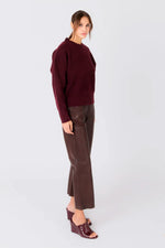 Leather trousers with a thin, lightweight elasticated waistband - Image n°5