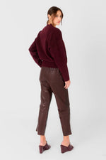 Leather trousers with a thin, lightweight elasticated waistband - Image n°2