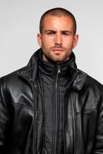Long black lambskin jacket - Image n°3