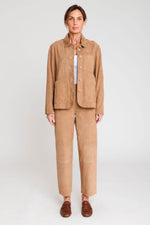 A velvety beige goatskin jacket, soft and refined for elegance. - Image n°4