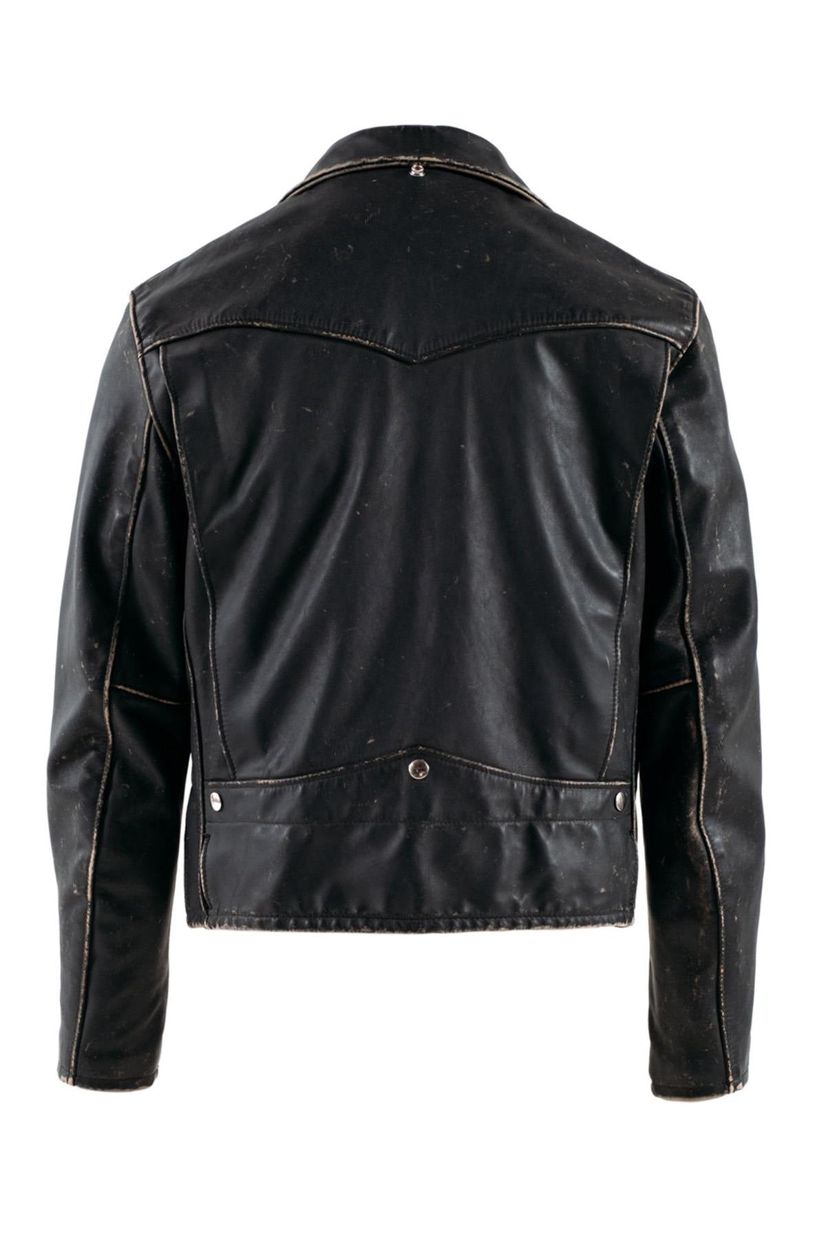 Vintage-style leather biker jacket, Made in the USA - Image n°2