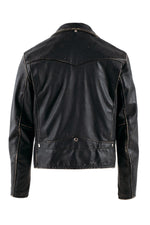 Vintage-style leather biker jacket, Made in the USA - Image n°2