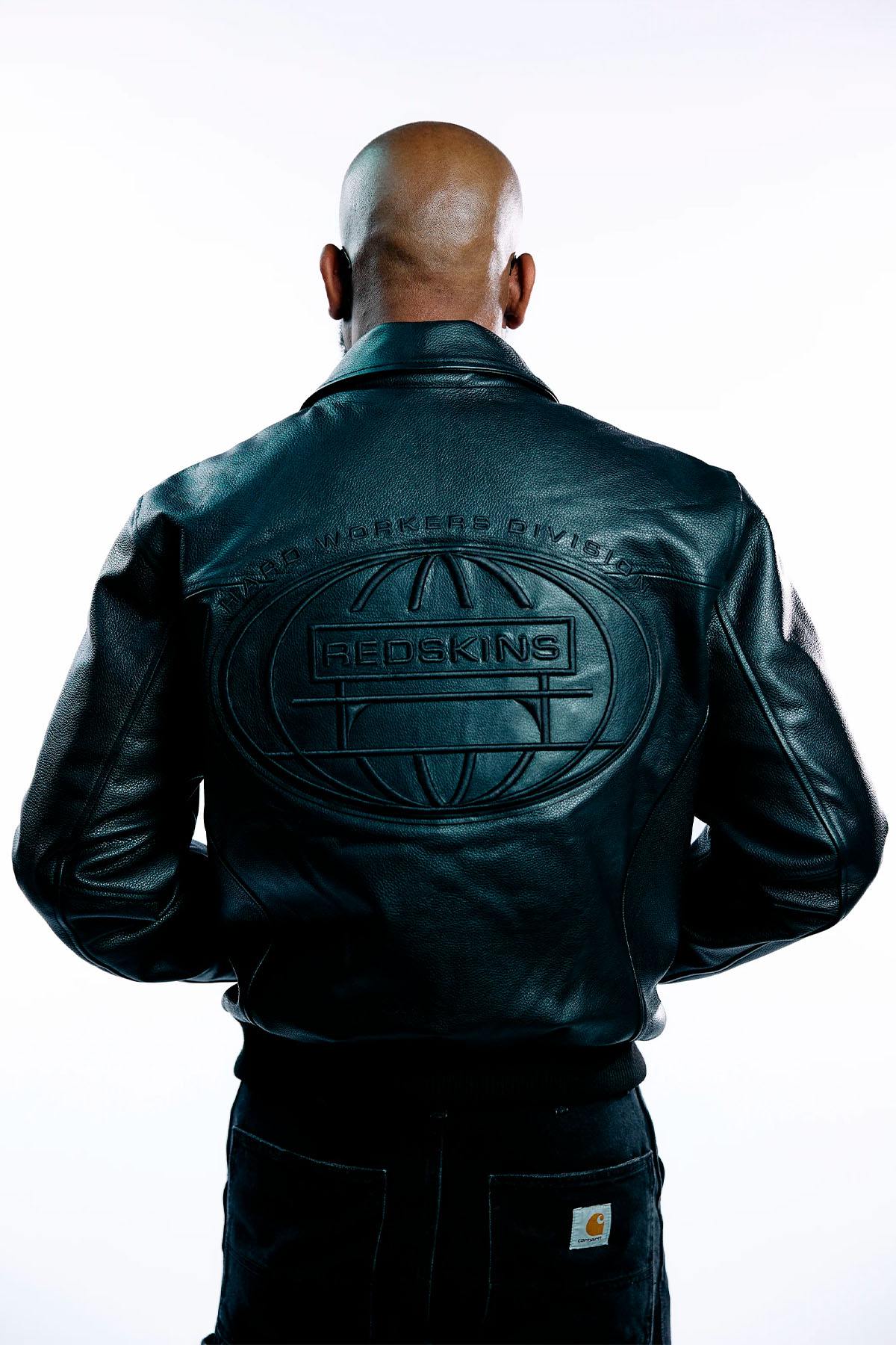 Redskins x Jacker black leather jacket with embroidered shirt collar - Image n°7