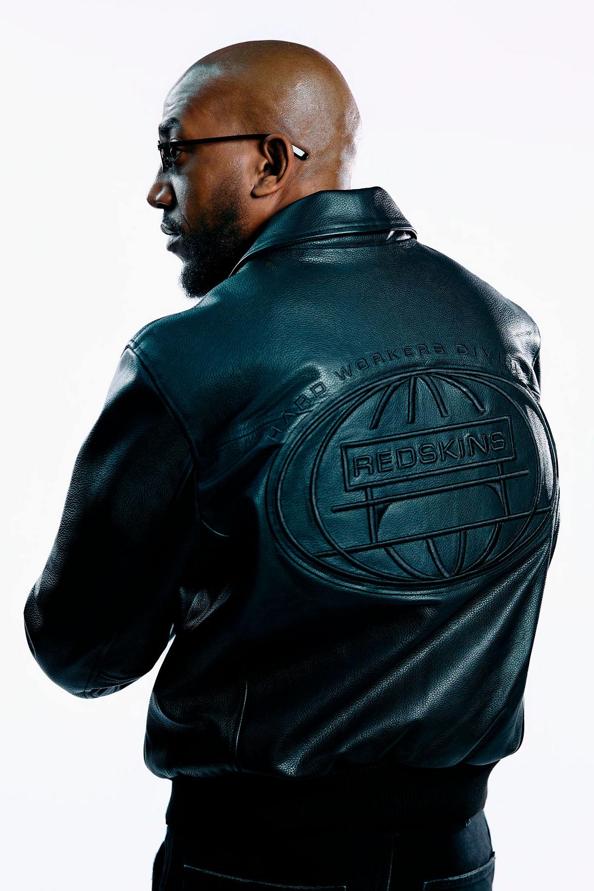 Redskins x Jacker black leather jacket with embroidered shirt collar - Image n°4