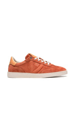 Low-top sneakers in brick-colored suede leather - Image n°4
