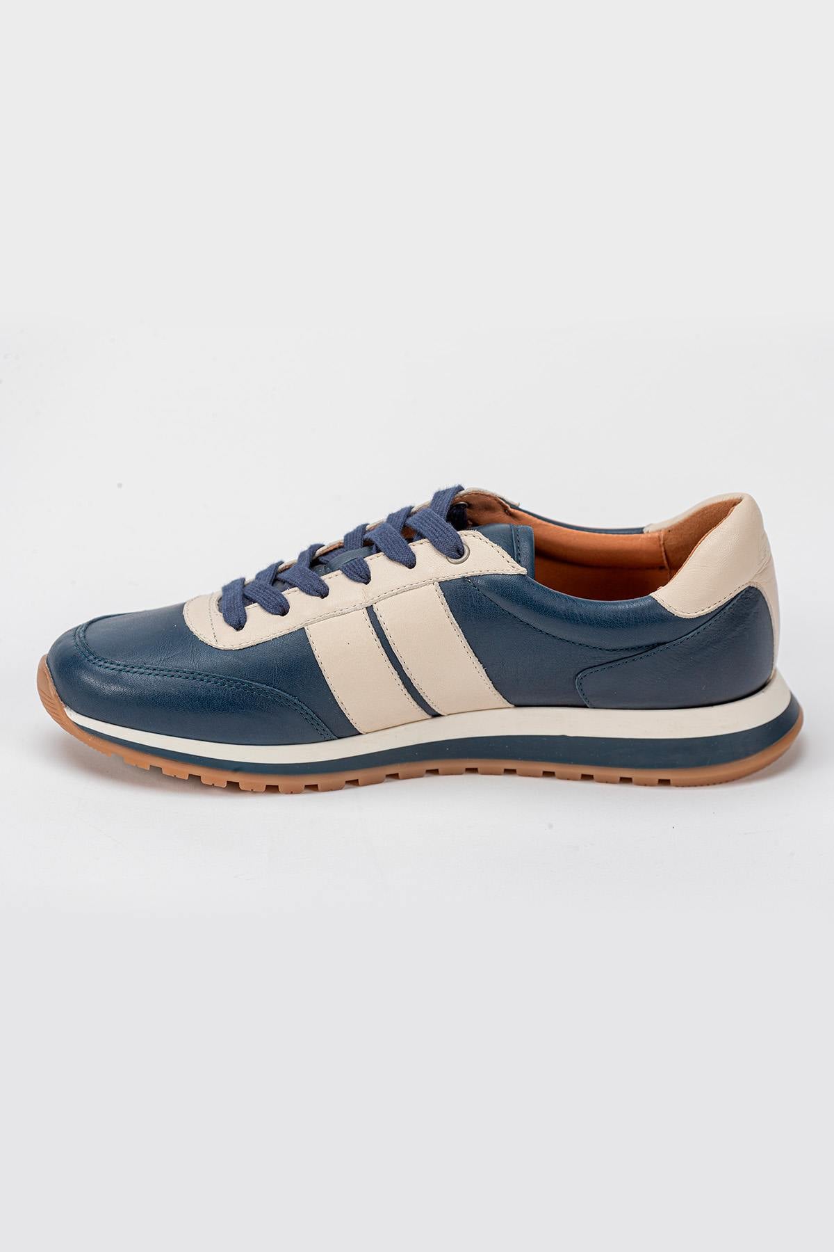 Shelby navy blue leather sneakers - Image n°3