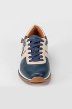 Shelby navy blue leather sneakers - Image n°4
