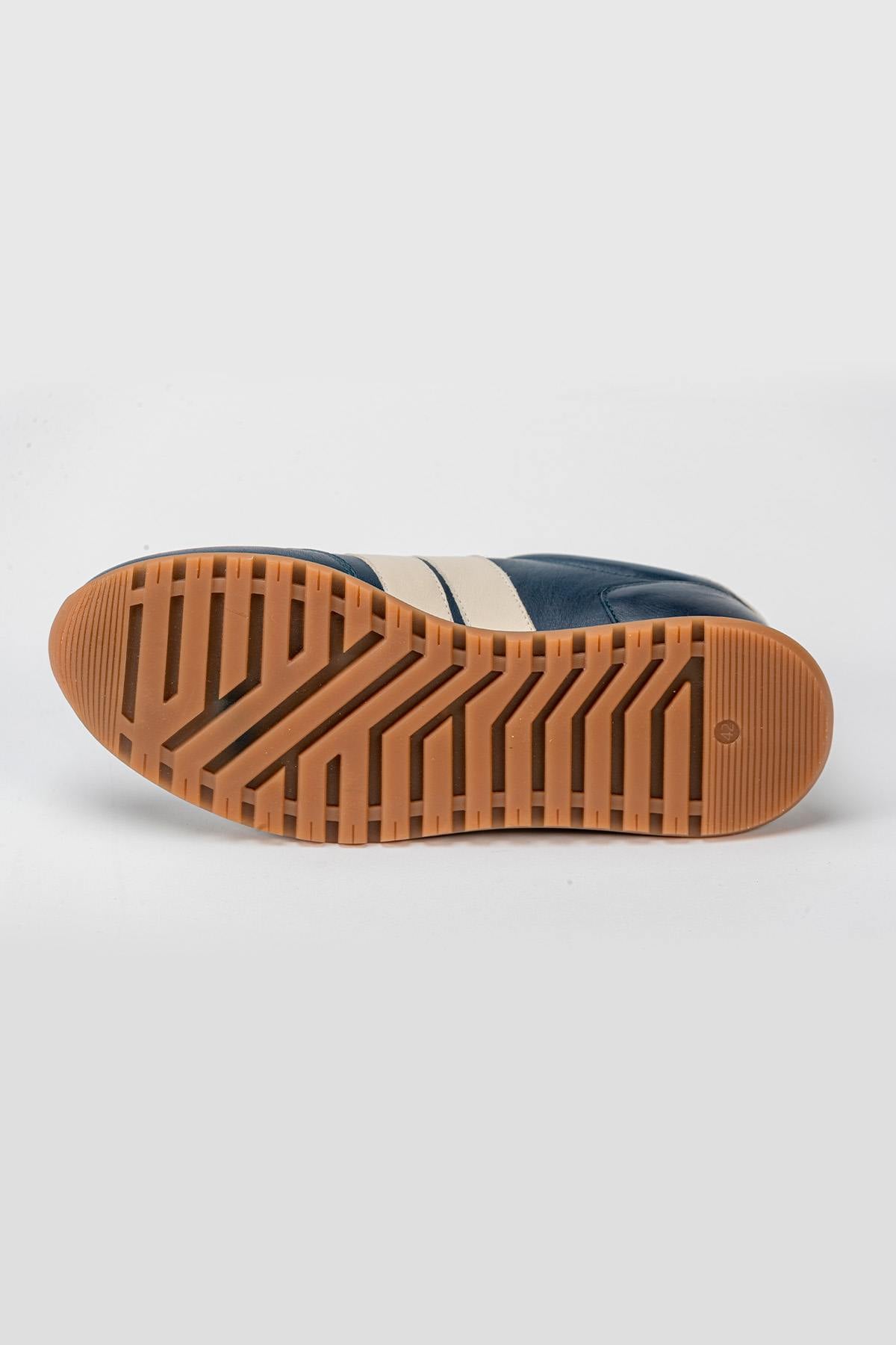 Shelby navy blue leather sneakers - Image n°6