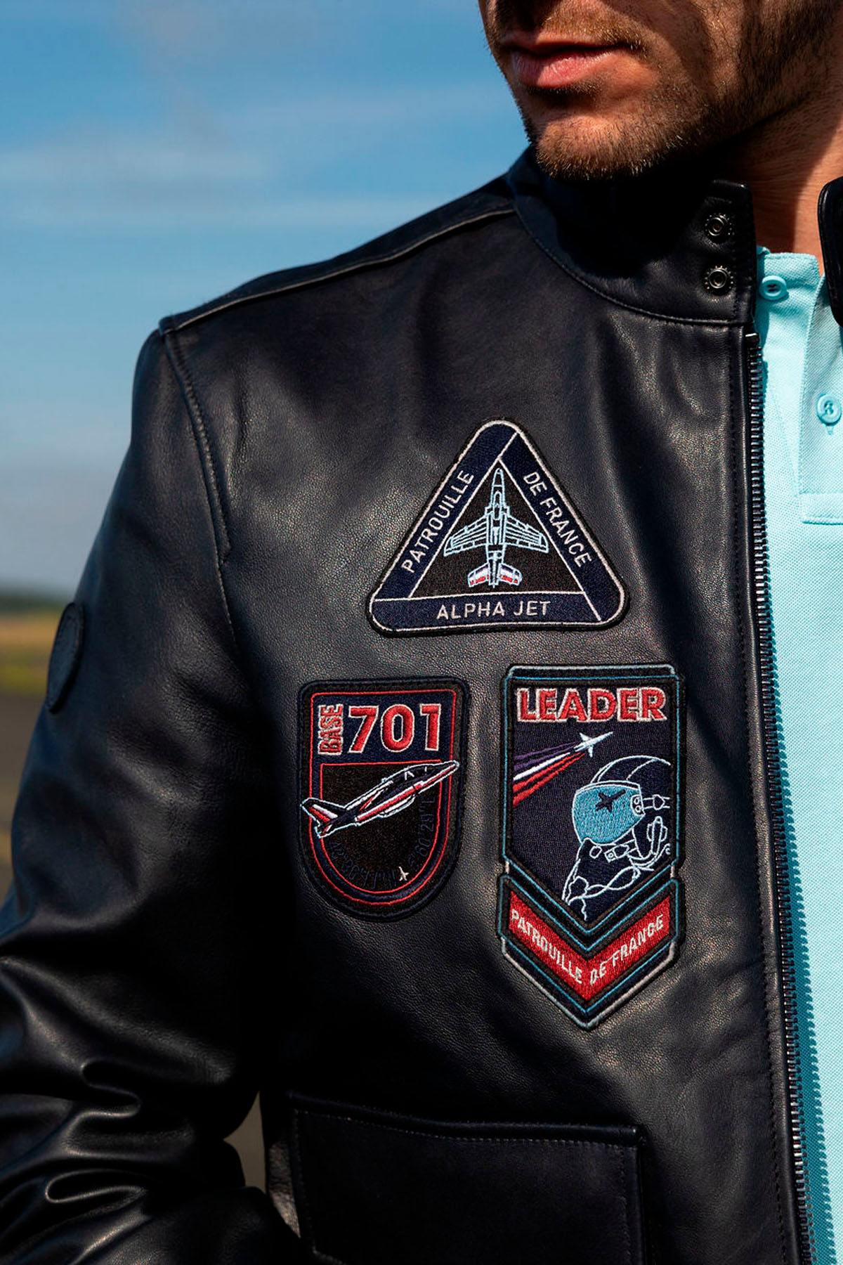 Redskins' dark navy lambskin: biker style meets Patrouille de France. - Image n°3