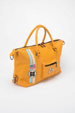 48-hour travel bag in honey yellow leather - Image n°3
