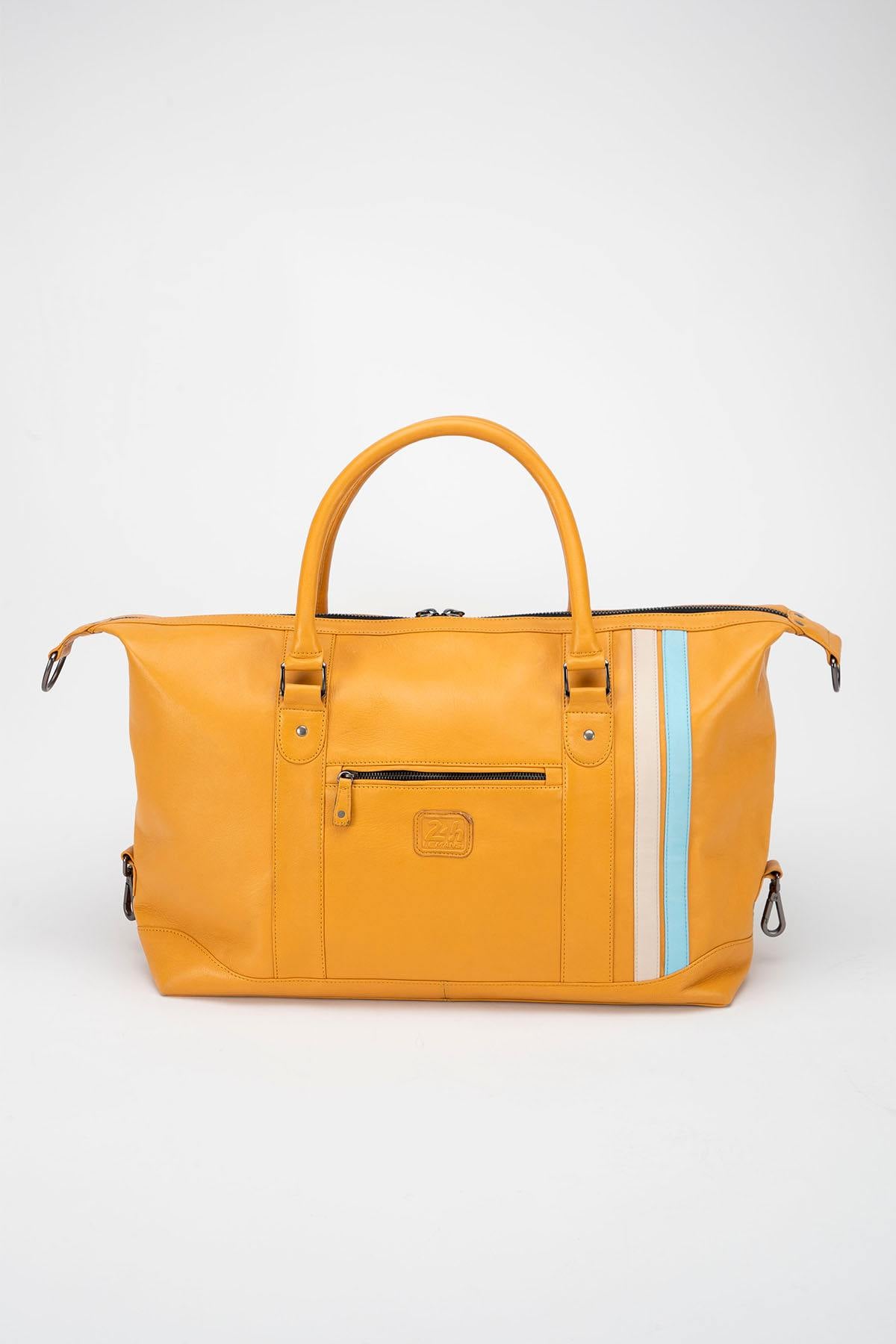 48-hour travel bag in honey yellow leather - Image n°2