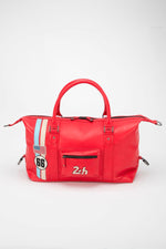 48-hour travel bag in red leather - Image n°1