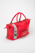 48-hour travel bag in red leather - Image n°3