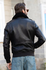 Patrouille de France brown leather aviator jacket - Image n°3