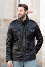 Brown multi-pocket leather jacket of the Patrouille de France - Image n°7