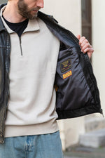 Black lambskin jacket with an aged finish, soft and lightweight. - Image n°4