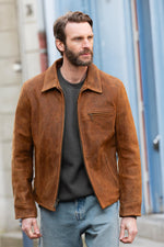 Brown oiled nubuck jacket, Made in USA - Image n°7