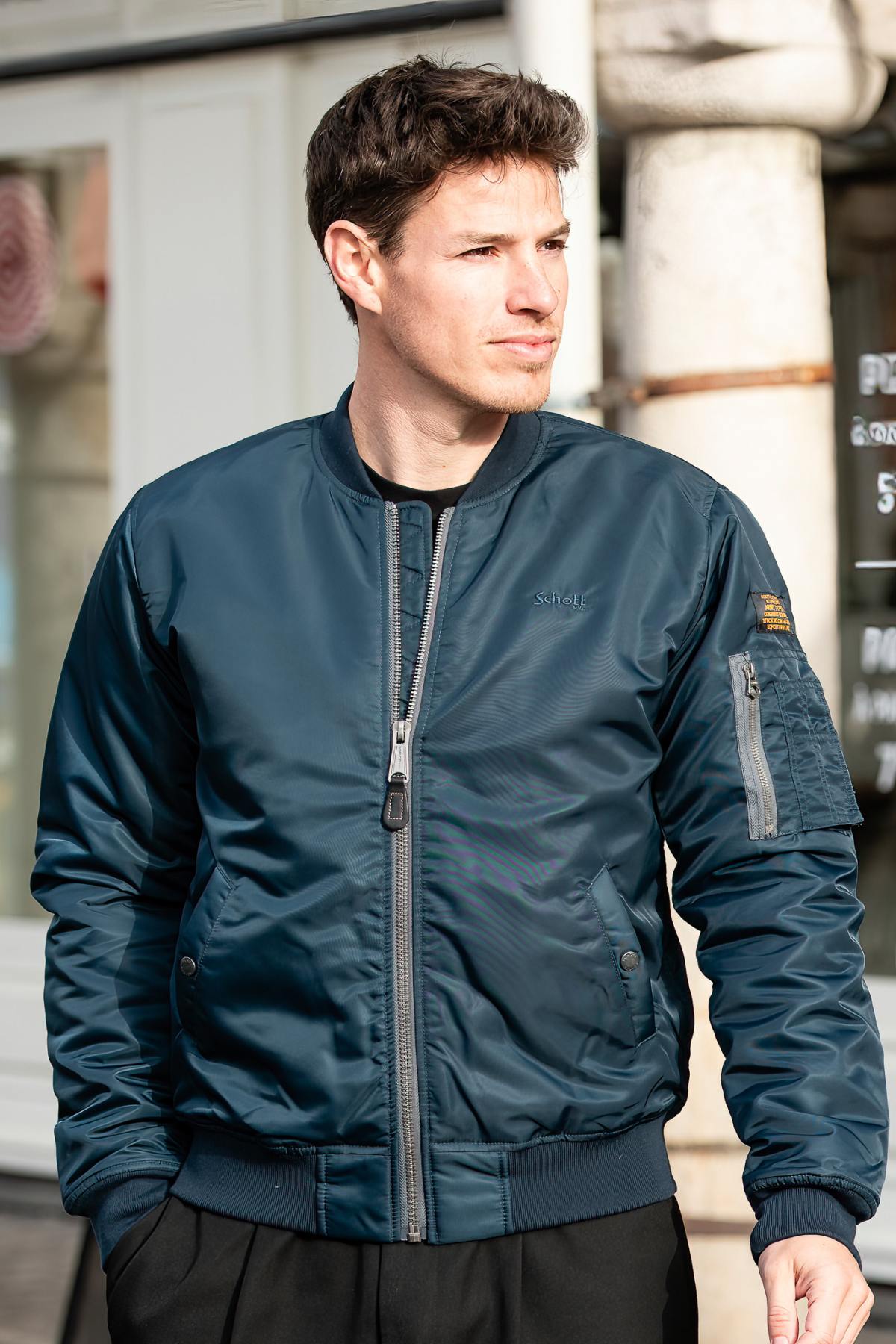 Navy blue MA-1 bomber jacket - Image n°1