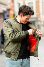Khaki nylon bomber jacket - Image n°6