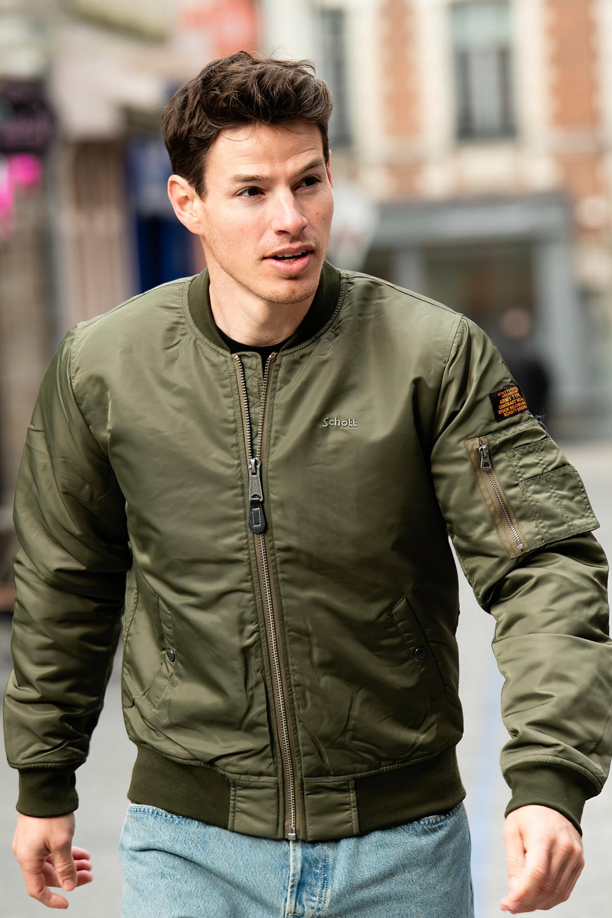 Khaki nylon bomber jacket - Image n°2