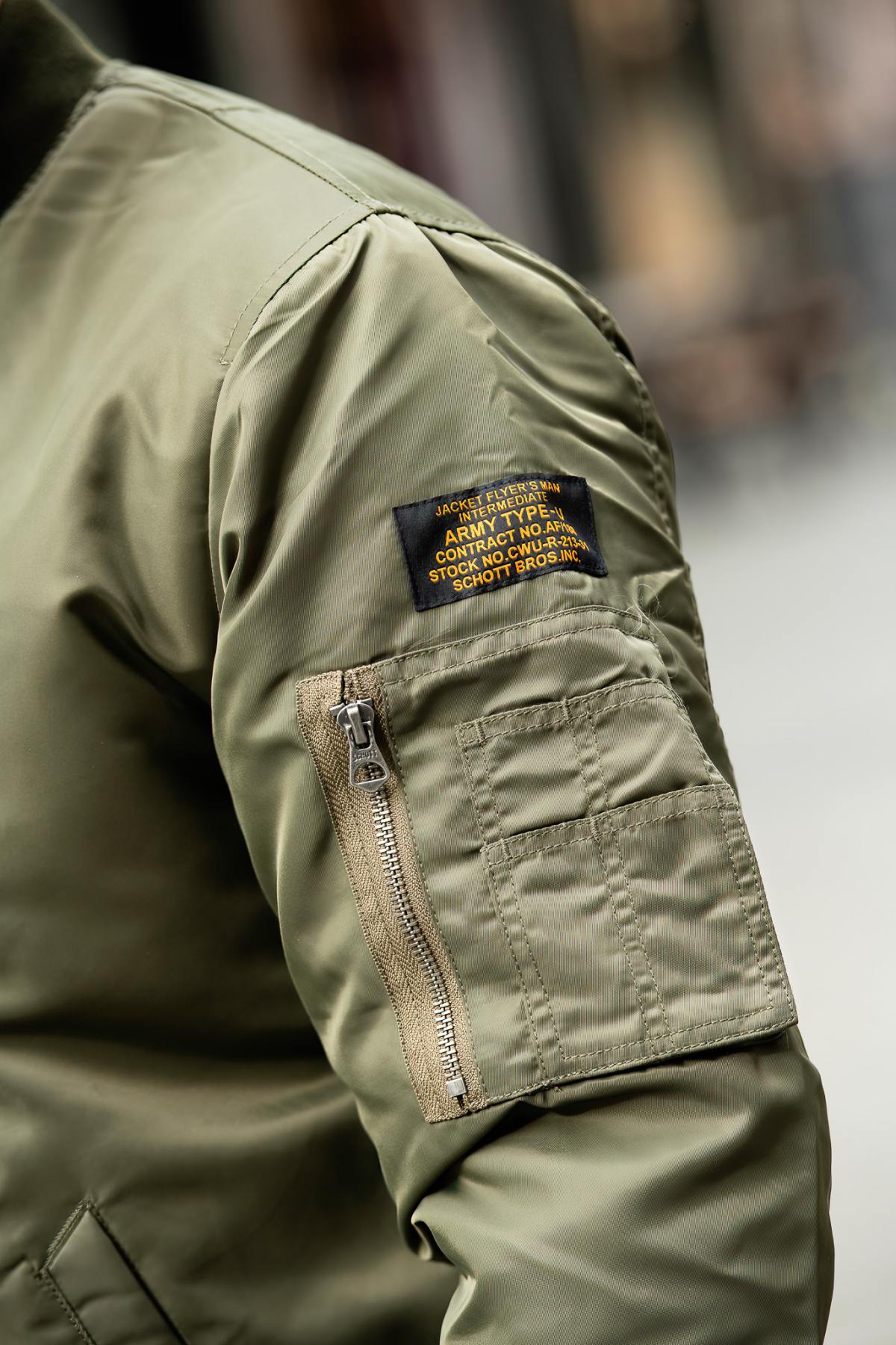 Khaki nylon bomber jacket - Image n°5