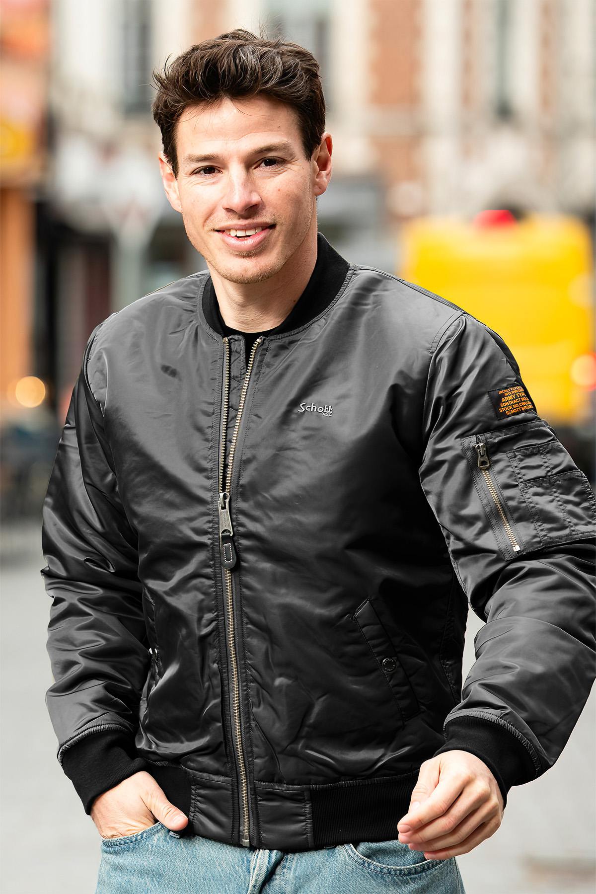 Black nylon bomber jacket - Image n°2