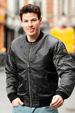 Black nylon bomber jacket - Image n°2