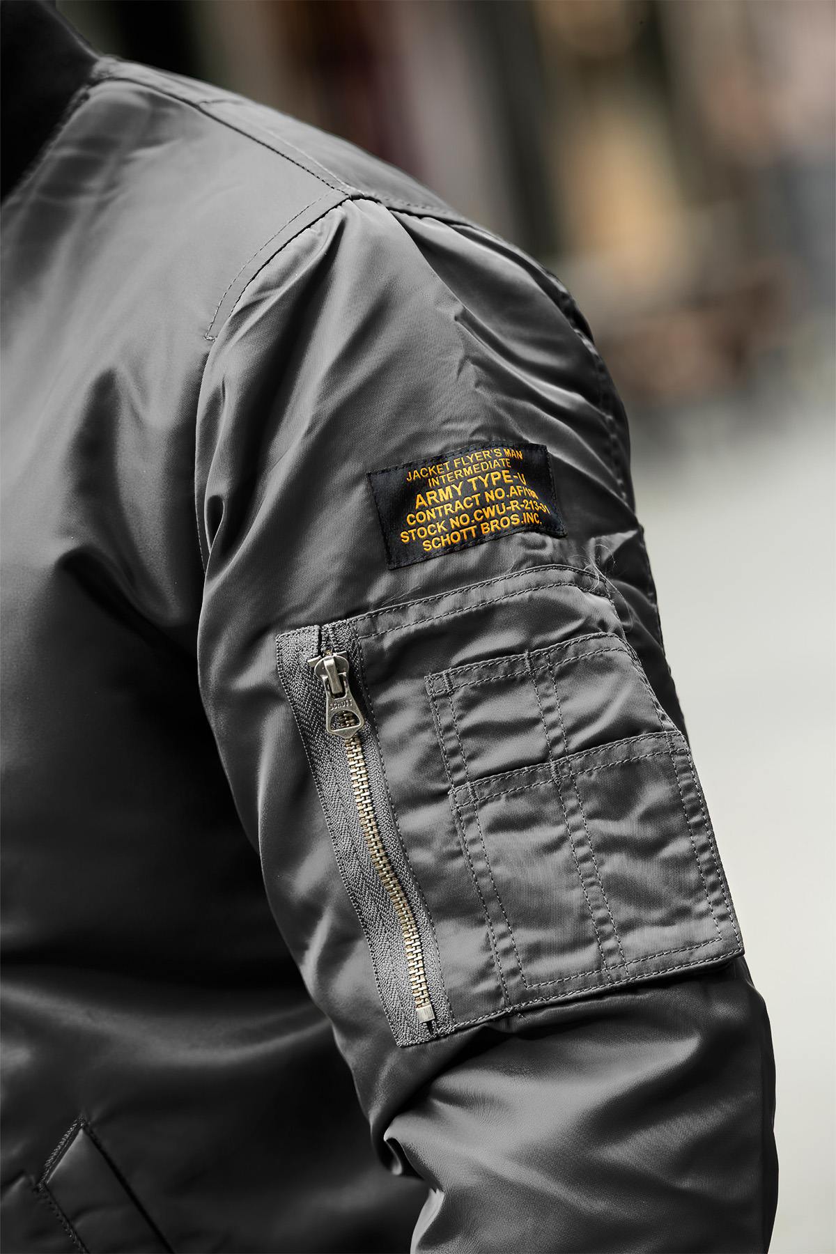 Black nylon bomber jacket - Image n°3