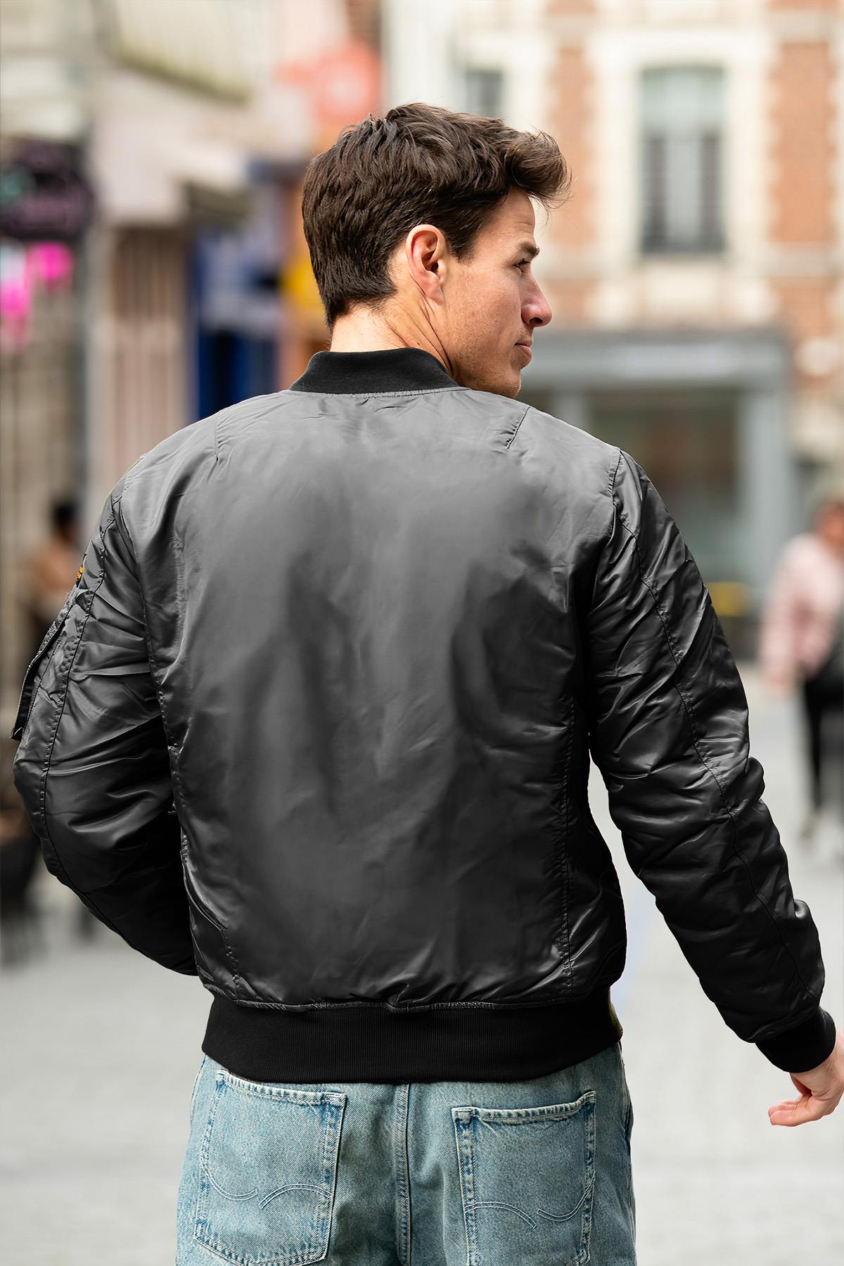 Black nylon bomber jacket - Image n°4